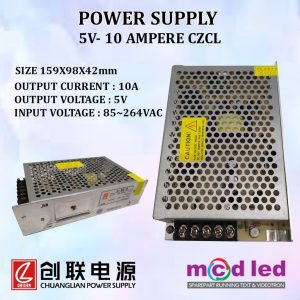POWER SUPPLY RUNNING TEXT 5 VOLT 10 AMPERE CZCL