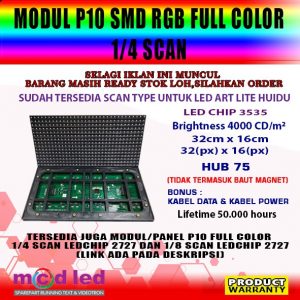 MODUL P10 RGB 1/4 SCAN SMD OUTDOOR LED CHIP 3535 MEIYAD